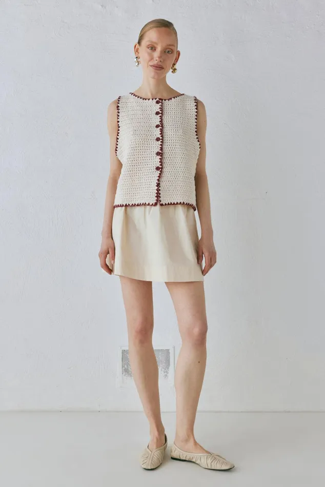 VRG GRL Vests Stella Knit Vest Cream 8211 Women