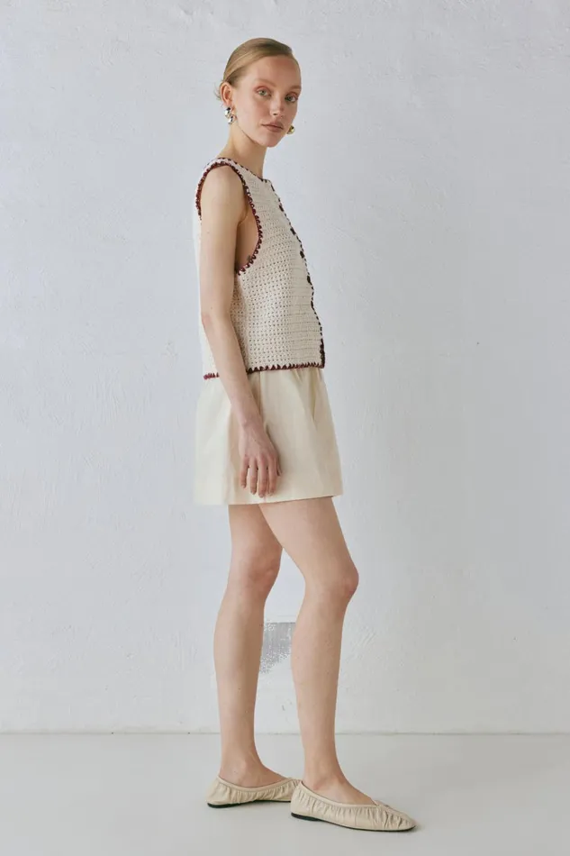 VRG GRL Vests Stella Knit Vest Cream 8211 Women VRG GRL Vests Stella Knit Vest Cream 8211 Women