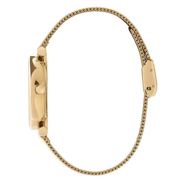 White Dial Watches Women Olivia Burton 32mm Tbar White and Gold Mesh Watch