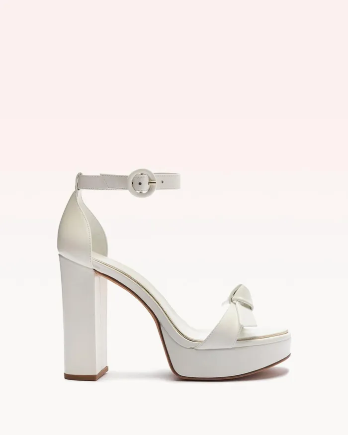 White Platform Sandals For Wedding 8211 Clarita Platform Bridal 120 8211 Alexandre Birman Bridal White andamp Golden Women Alexandre Birman Platforms White Platform Sandals For Wedding 8211 Clarita Platform Bridal 120 8211 Alexandre Birman Bridal White andamp Golden Women Alexandre Birman Platforms