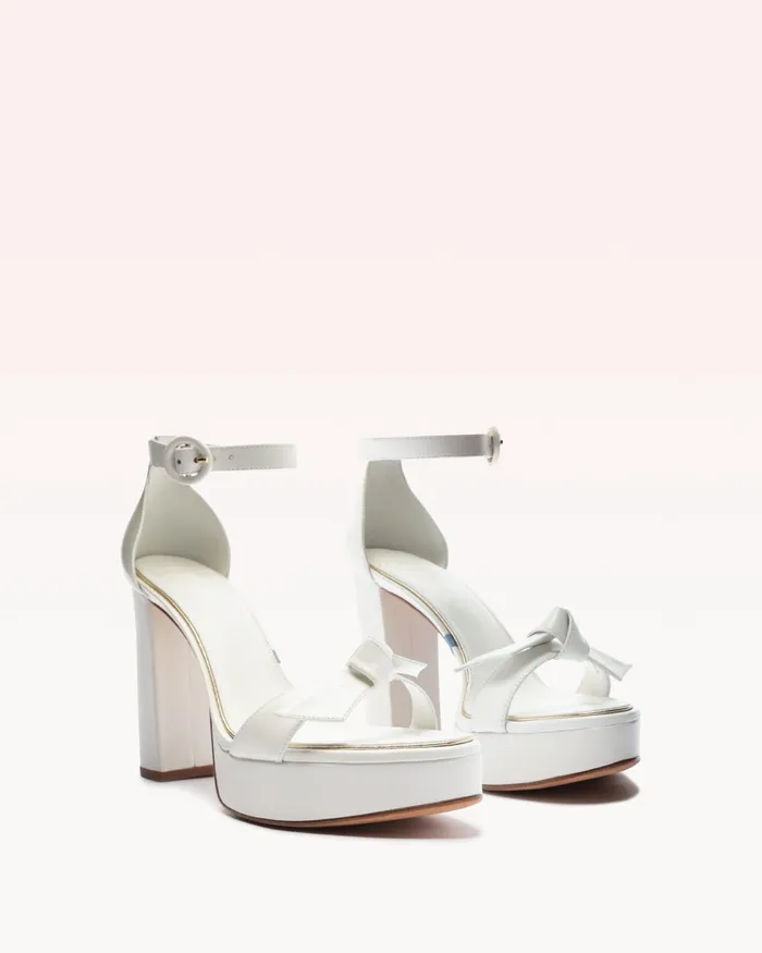 White Platform Sandals For Wedding 8211 Clarita Platform Bridal 120 8211 Alexandre Birman Bridal White andamp Golden Women Alexandre Birman Platforms