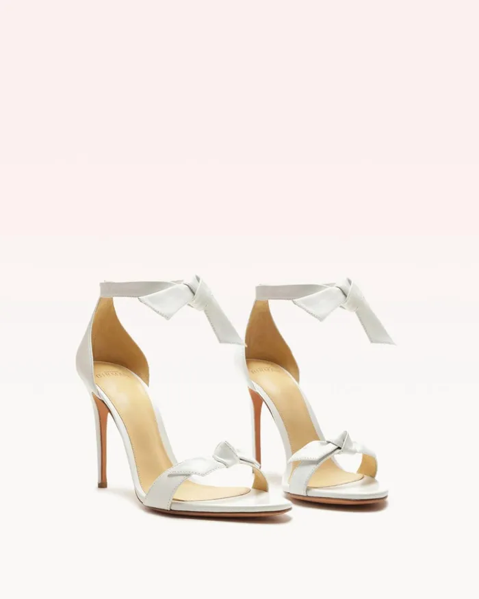 White Sandals For 8211 Clarita 100 Bow Tie High Heel Sandal Alexandre Birman White Women Alexandre Birman Sandals