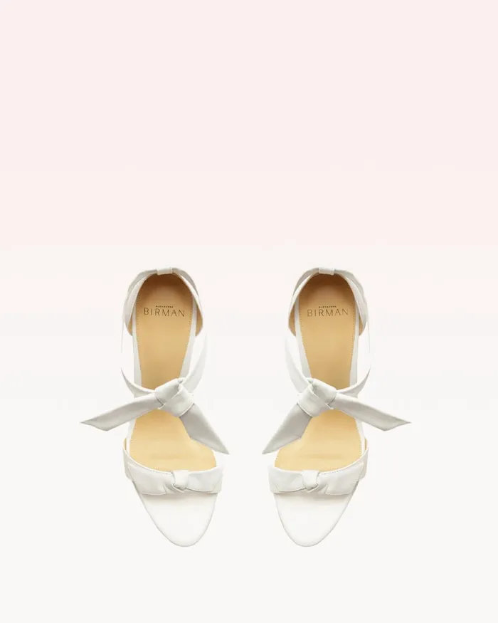 White Sandals For 8211 Clarita 100 Bow Tie High Heel Sandal Alexandre Birman White Women Alexandre Birman Sandals