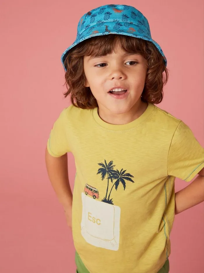 White Stuff ACCESSORIES Boys Printed Bucket Hat Blue Multi 8211 Kids