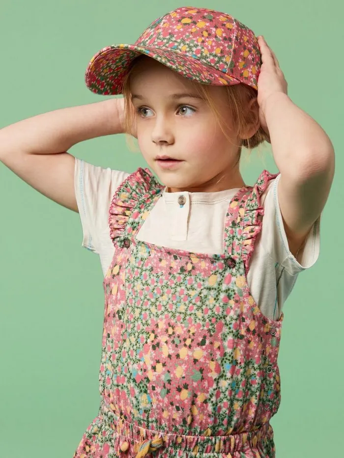 White Stuff ACCESSORIES Girls Printed Cap Pink Multi 8211 Kids