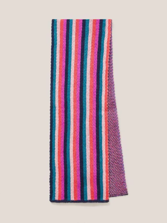 White Stuff ACCESSORIES Multi Stripe Scarf Pink Multi 8211 Kids