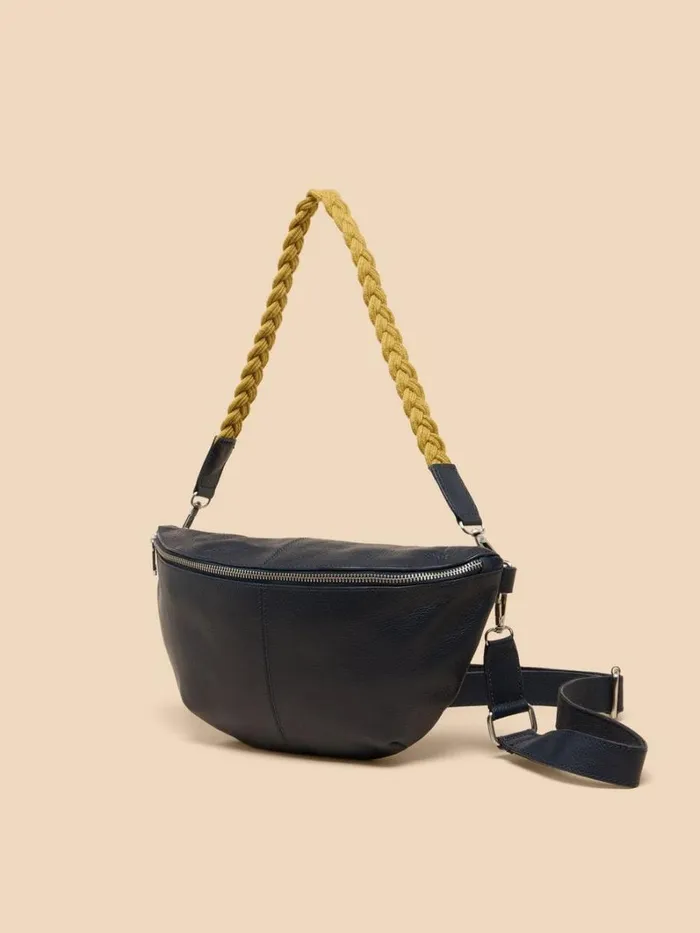 White Stuff BAGS and PURSES Sebby Leather Sling Bag Dark Navy 8211 Women