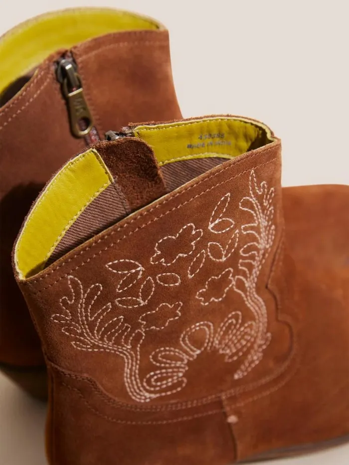 White Stuff BOOTS Embroidered Western Boot Mid Tan 8211 Women White Stuff BOOTS Embroidered Western Boot Mid Tan 8211 Women