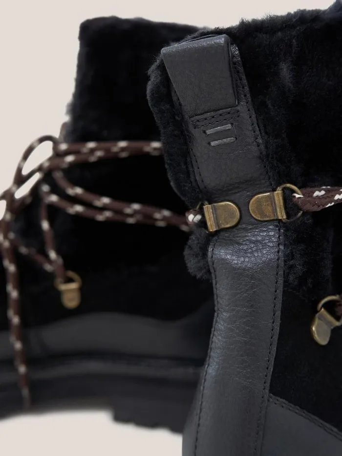 White Stuff BOOTS Hailey Lace Up Hiker Boot Pure Black 8211 Women White Stuff BOOTS Hailey Lace Up Hiker Boot Pure Black 8211 Women
