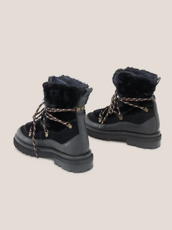 White Stuff BOOTS Hailey Lace Up Hiker Boot Pure Black 8211 Women White Stuff BOOTS Hailey Lace Up Hiker Boot Pure Black 8211 Women