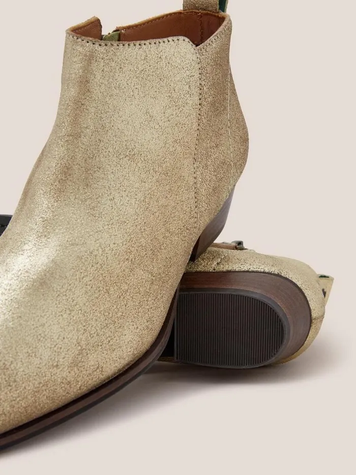 White Stuff BOOTS Leather Willow Ankle Boot Gold Tone Metallic 8211 Women White Stuff BOOTS Leather Willow Ankle Boot Gold Tone Metallic 8211 Women
