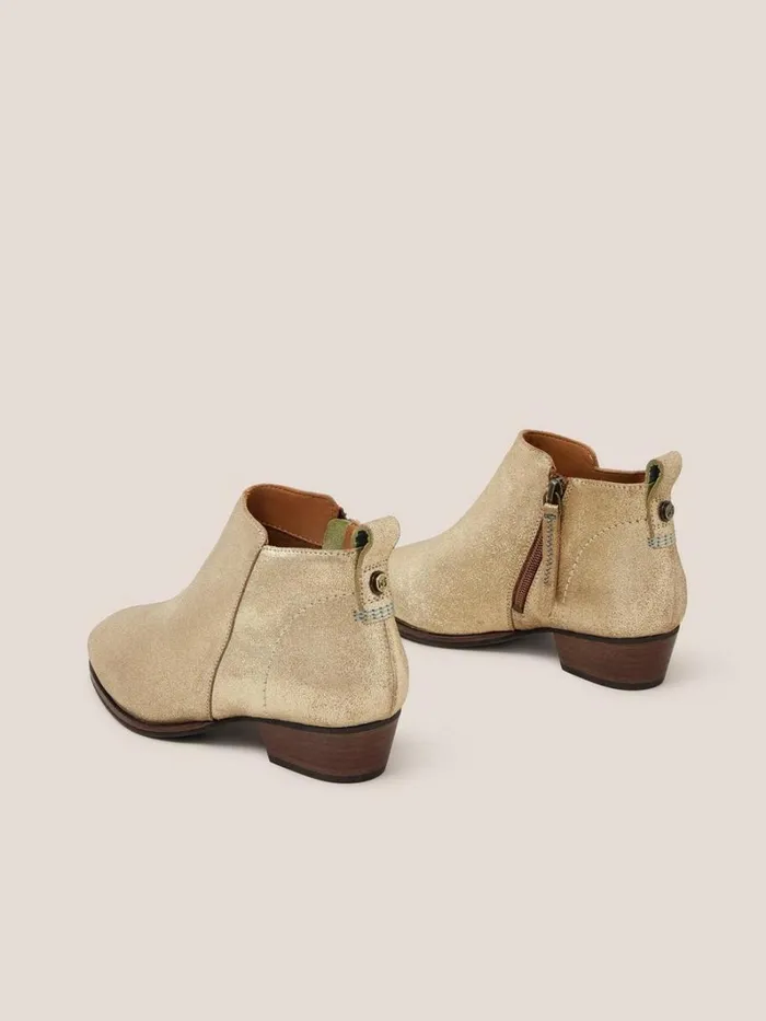 White Stuff BOOTS Leather Willow Ankle Boot Gold Tone Metallic 8211 Women White Stuff BOOTS Leather Willow Ankle Boot Gold Tone Metallic 8211 Women