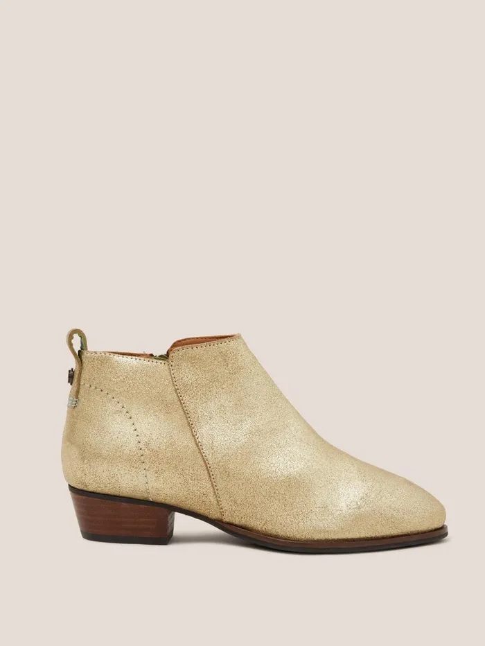 White Stuff BOOTS Leather Willow Ankle Boot Gold Tone Metallic 8211 Women White Stuff BOOTS Leather Willow Ankle Boot Gold Tone Metallic 8211 Women