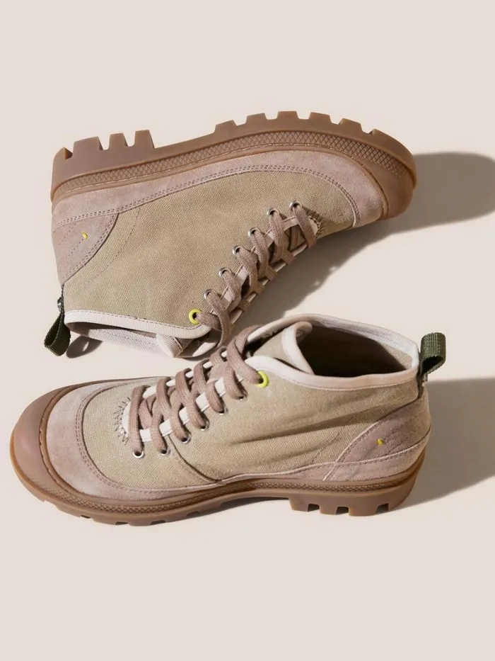 White Stuff BOOTS Paisley Canvas Lace Up Boot Dark Natural 8211 Women White Stuff BOOTS Paisley Canvas Lace Up Boot Dark Natural 8211 Women