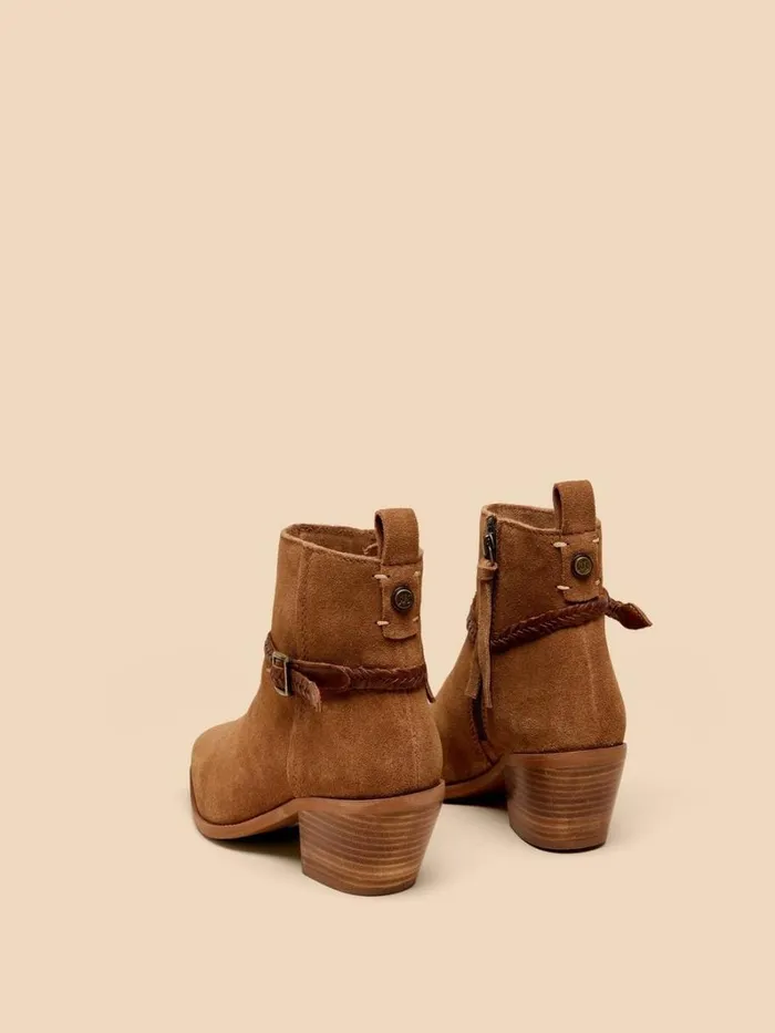 White Stuff BOOTS Peony Suede Plait Strap Boot Mid Tan 8211 Women White Stuff BOOTS Peony Suede Plait Strap Boot Mid Tan 8211 Women