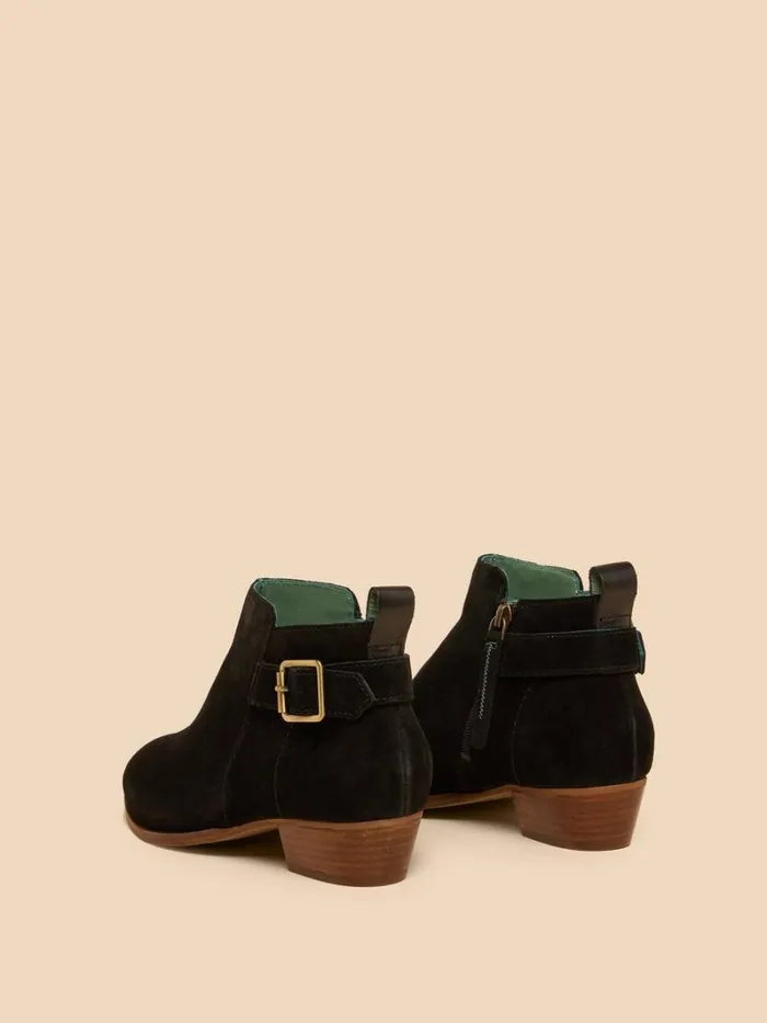 White Stuff BOOTS Willow Suede Buckle Ankle Boot Pure Black 8211 Women White Stuff BOOTS Willow Suede Buckle Ankle Boot Pure Black 8211 Women