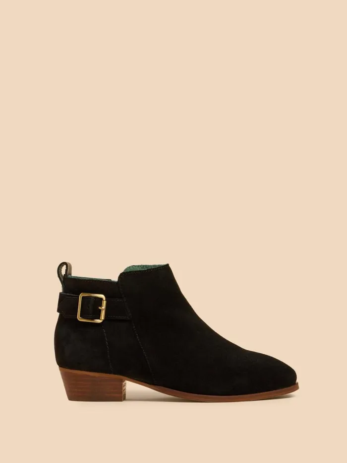 White Stuff BOOTS Willow Suede Buckle Ankle Boot Pure Black 8211 Women White Stuff BOOTS Willow Suede Buckle Ankle Boot Pure Black 8211 Women