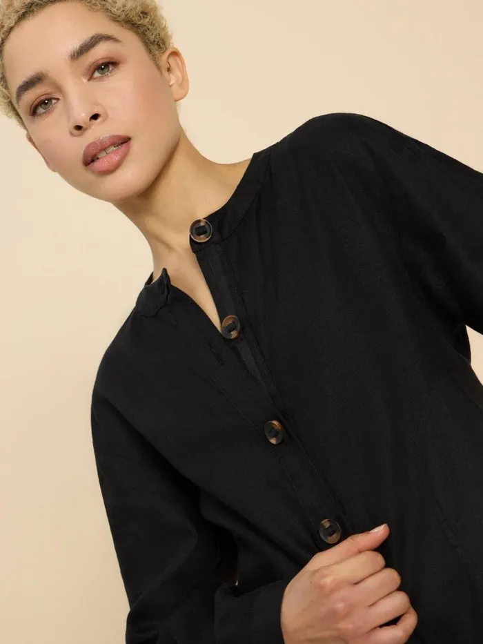 White Stuff COATS and JACKETS Adele Linen Jacket Pure Black 8211 Women White Stuff COATS and JACKETS Adele Linen Jacket Pure Black 8211 Women