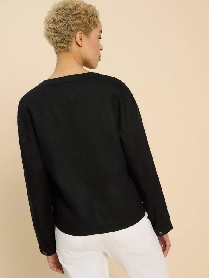 White Stuff COATS and JACKETS Adele Linen Jacket Pure Black 8211 Women White Stuff COATS and JACKETS Adele Linen Jacket Pure Black 8211 Women