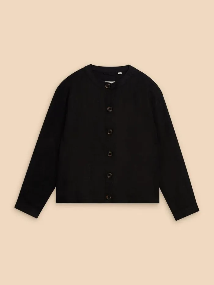 White Stuff COATS and JACKETS Adele Linen Jacket Pure Black 8211 Women White Stuff COATS and JACKETS Adele Linen Jacket Pure Black 8211 Women