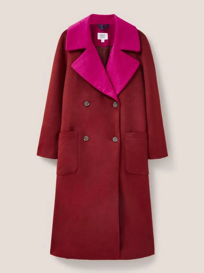 White Stuff COATS and JACKETS Adeline Colour Block Coat Plum Multi 8211 Women White Stuff COATS and JACKETS Adeline Colour Block Coat Plum Multi 8211 Women