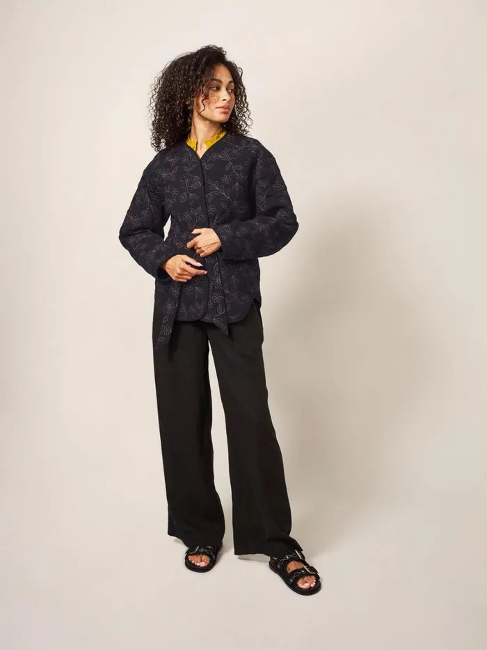 White Stuff COATS and JACKETS Alma Floral Emb Jacket Black Multi 8211 Women White Stuff COATS and JACKETS Alma Floral Emb Jacket Black Multi 8211 Women