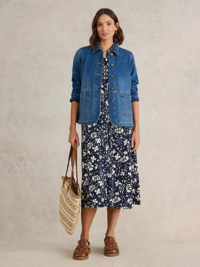 White Stuff COATS and JACKETS Carrie Denim Jacket Mid Denim 8211 Women