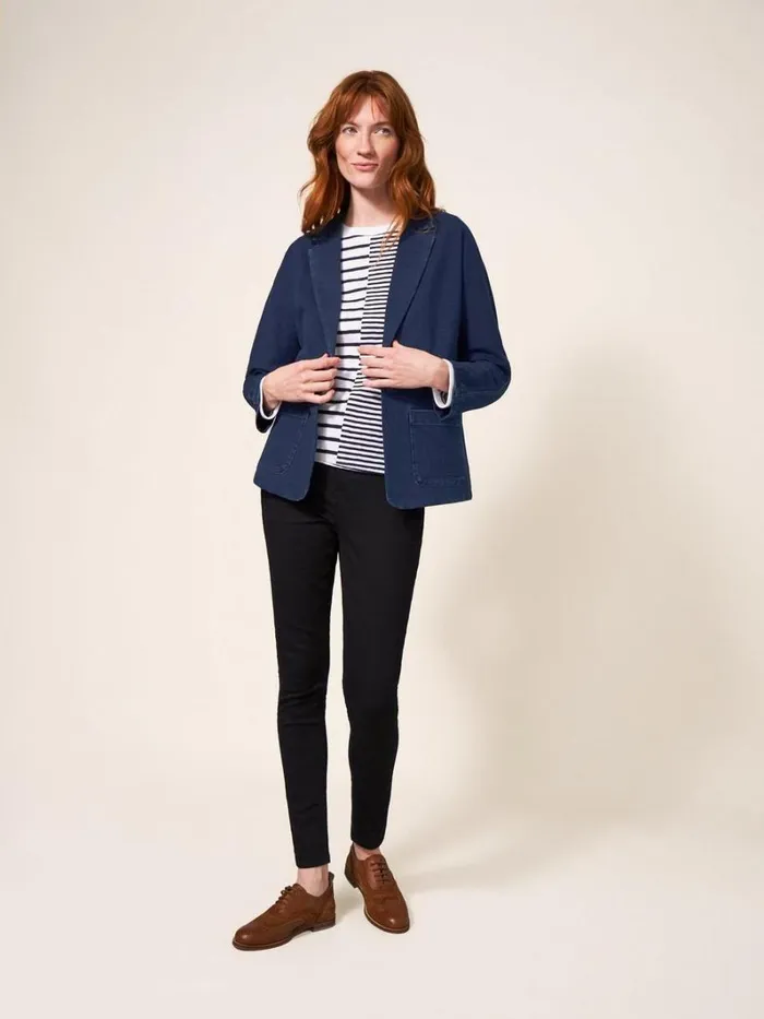 White Stuff COATS and JACKETS Daphne Jersey Blazer Dk Denim 8211 Women