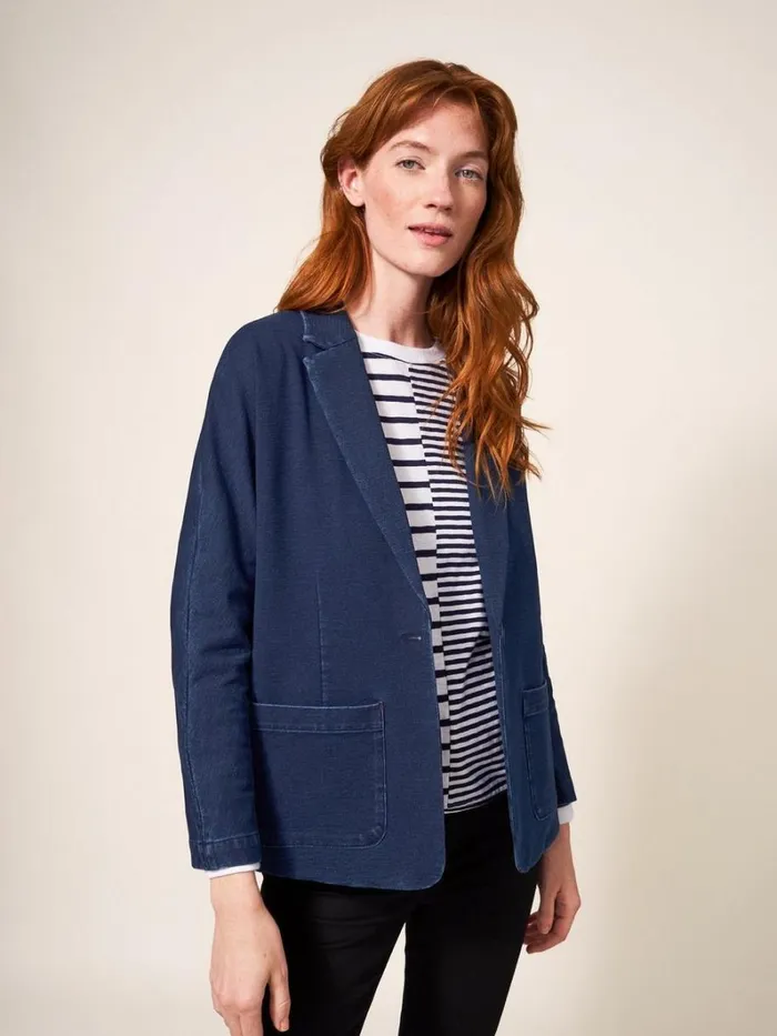 White Stuff COATS and JACKETS Daphne Jersey Blazer Dk Denim 8211 Women White Stuff COATS and JACKETS Daphne Jersey Blazer Dk Denim 8211 Women