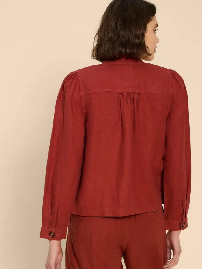 White Stuff COATS and JACKETS Delilah Linen Jacket Dk Red 8211 Women White Stuff COATS and JACKETS Delilah Linen Jacket Dk Red 8211 Women