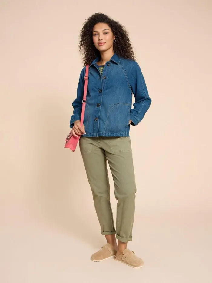 White Stuff COATS and JACKETS Eden Denim Relaxed Jacket Mid Denim 8211 Women