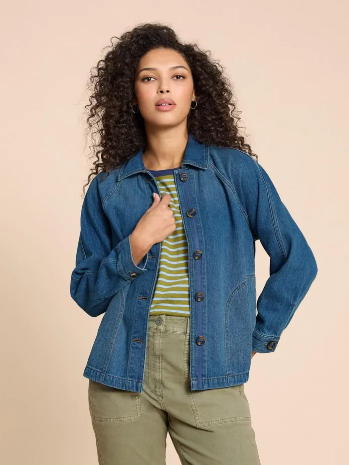 White Stuff COATS and JACKETS Eden Denim Relaxed Jacket Mid Denim 8211 Women White Stuff COATS and JACKETS Eden Denim Relaxed Jacket Mid Denim 8211 Women