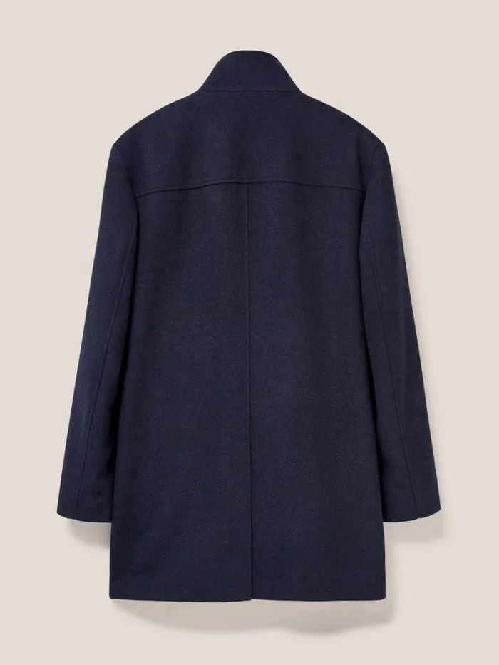 White Stuff COATS and JACKETS Horsholm Wool Funnel Neck Coat Dark Navy 8211 Men White Stuff COATS and JACKETS Horsholm Wool Funnel Neck Coat Dark Navy 8211 Men