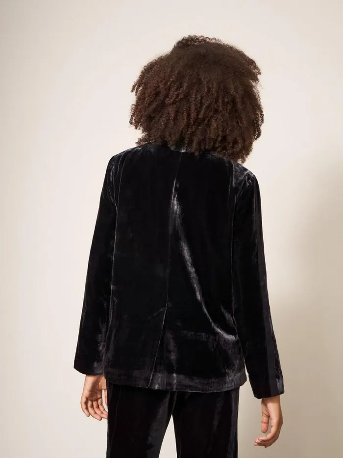 White Stuff COATS and JACKETS Jenny Velvet Blazer Pure Black 8211 Women White Stuff COATS and JACKETS Jenny Velvet Blazer Pure Black 8211 Women