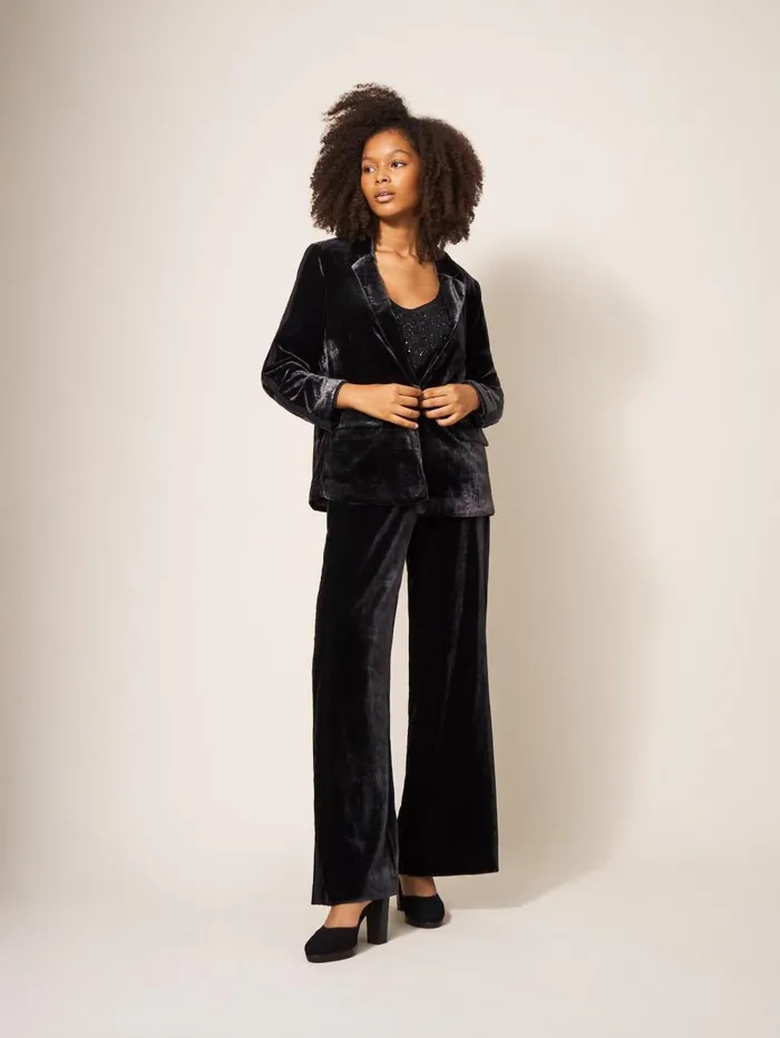 White Stuff COATS and JACKETS Jenny Velvet Blazer Pure Black 8211 Women White Stuff COATS and JACKETS Jenny Velvet Blazer Pure Black 8211 Women