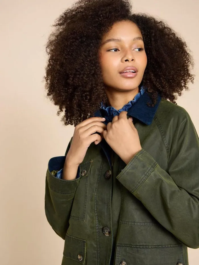 White Stuff COATS and JACKETS Juniper Cotton Jacket Khaki Green 8211 Women White Stuff COATS and JACKETS Juniper Cotton Jacket Khaki Green 8211 Women