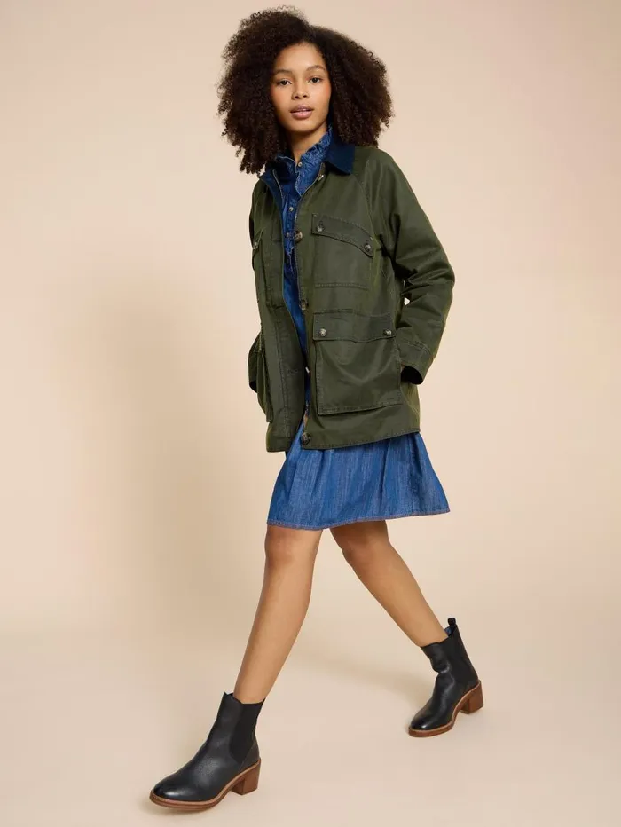 White Stuff COATS and JACKETS Juniper Cotton Jacket Khaki Green 8211 Women White Stuff COATS and JACKETS Juniper Cotton Jacket Khaki Green 8211 Women