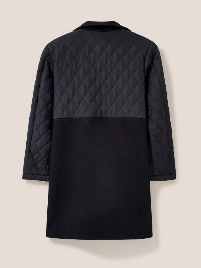 White Stuff COATS and JACKETS Karla Fabric Mix Coat Black Multi 8211 Women White Stuff COATS and JACKETS Karla Fabric Mix Coat Black Multi 8211 Women