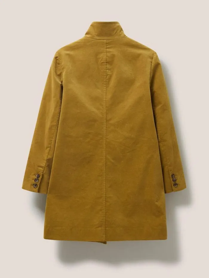 White Stuff COATS and JACKETS Karla Velvet Coat Mid Chartreuse 8211 Women White Stuff COATS and JACKETS Karla Velvet Coat Mid Chartreuse 8211 Women