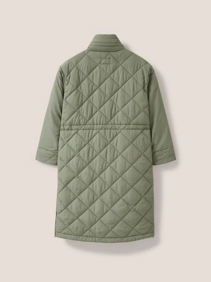 White Stuff COATS and JACKETS Lorena Quilted Coat Mid Green 8211 Women White Stuff COATS and JACKETS Lorena Quilted Coat Mid Green 8211 Women