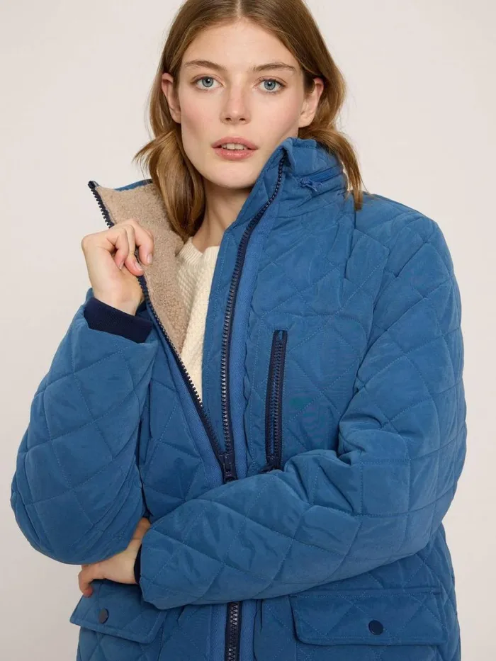 White Stuff COATS and JACKETS Luckie Coat Mid Blue 8211 Women White Stuff COATS and JACKETS Luckie Coat Mid Blue 8211 Women