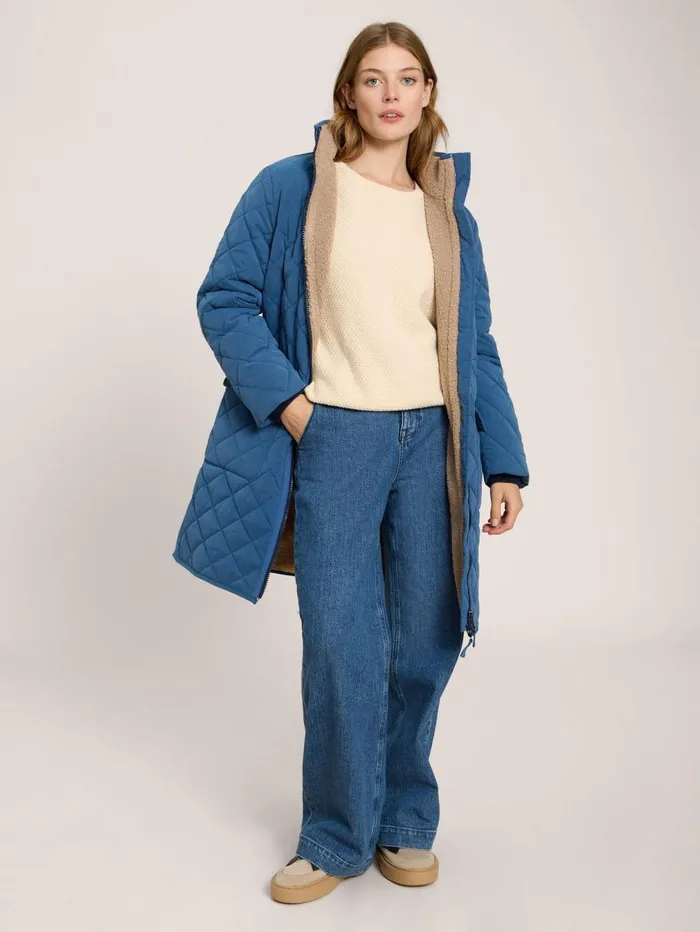 White Stuff COATS and JACKETS Luckie Coat Mid Blue 8211 Women White Stuff COATS and JACKETS Luckie Coat Mid Blue 8211 Women