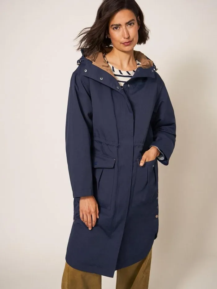 White Stuff COATS and JACKETS Millie Waterproof Coat Navy Multi 8211 Women White Stuff COATS and JACKETS Millie Waterproof Coat Navy Multi 8211 Women