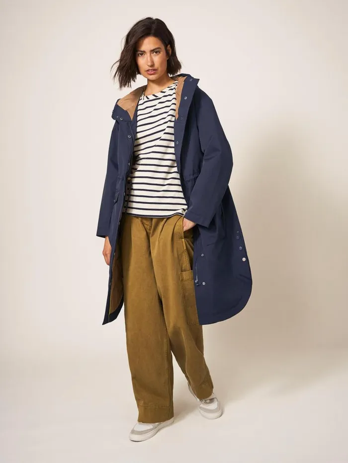 White Stuff COATS and JACKETS Millie Waterproof Coat Navy Multi 8211 Women White Stuff COATS and JACKETS Millie Waterproof Coat Navy Multi 8211 Women