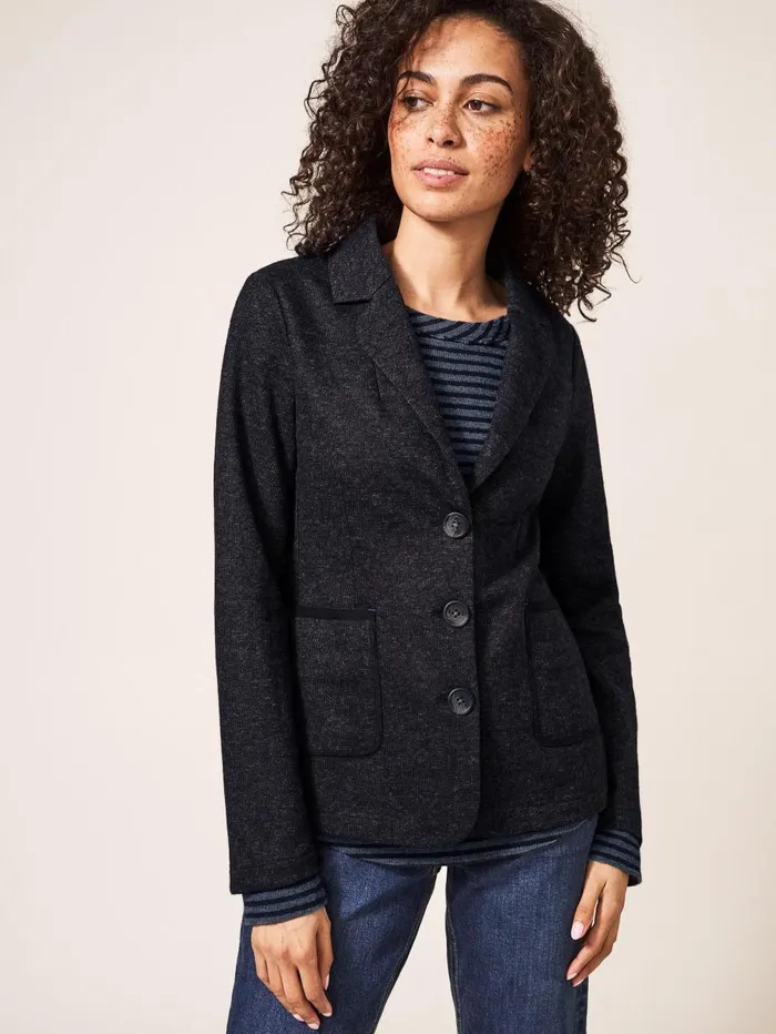 White Stuff COATS and JACKETS Olivia Wool Mix Blazer Grey Multi 8211 Women White Stuff COATS and JACKETS Olivia Wool Mix Blazer Grey Multi 8211 Women