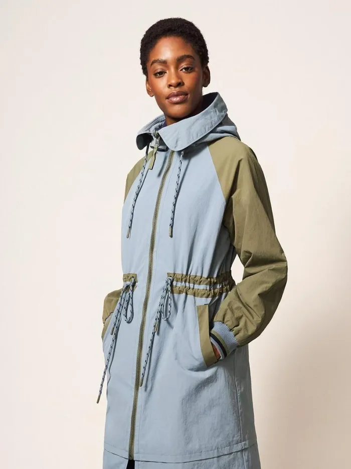 White Stuff COATS and JACKETS Quinn Parka Blue Multi 8211 Women