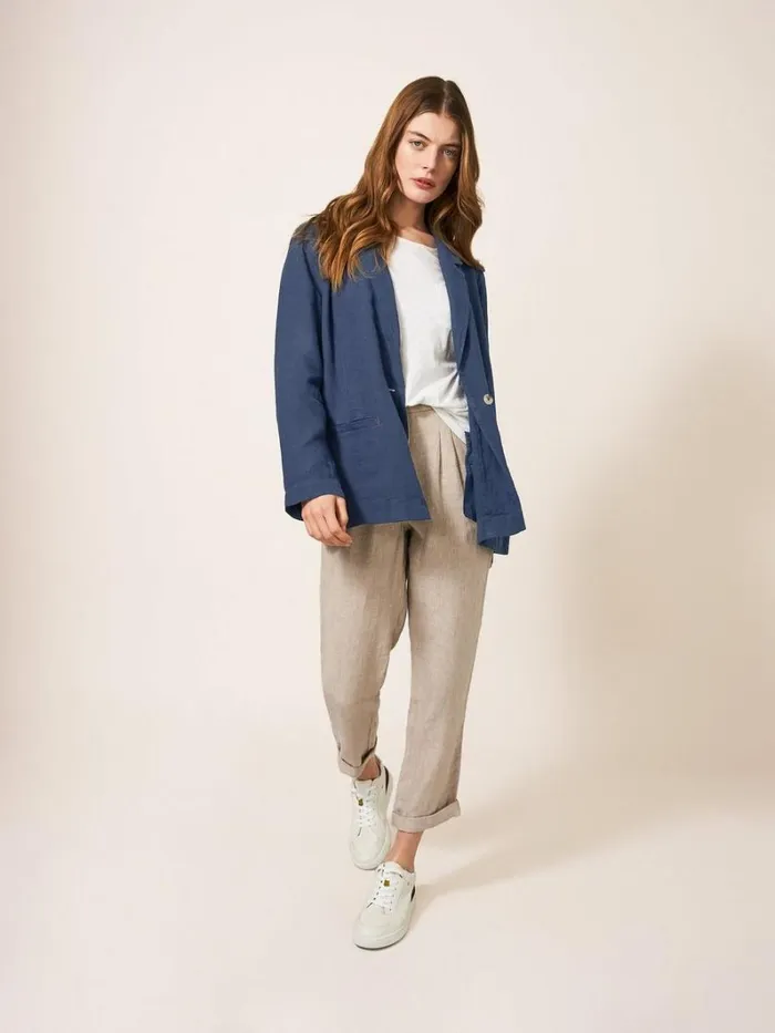 White Stuff COATS and JACKETS Scarlett Linen Blend Blazer Dark Navy 8211 Women White Stuff COATS and JACKETS Scarlett Linen Blend Blazer Dark Navy 8211 Women