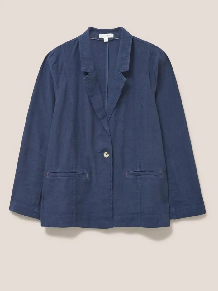 White Stuff COATS and JACKETS Scarlett Linen Blend Blazer Dark Navy 8211 Women White Stuff COATS and JACKETS Scarlett Linen Blend Blazer Dark Navy 8211 Women