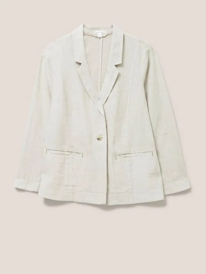 White Stuff COATS and JACKETS Scarlett Linen Blend Blazer Light Natural 8211 Women White Stuff COATS and JACKETS Scarlett Linen Blend Blazer Light Natural 8211 Women