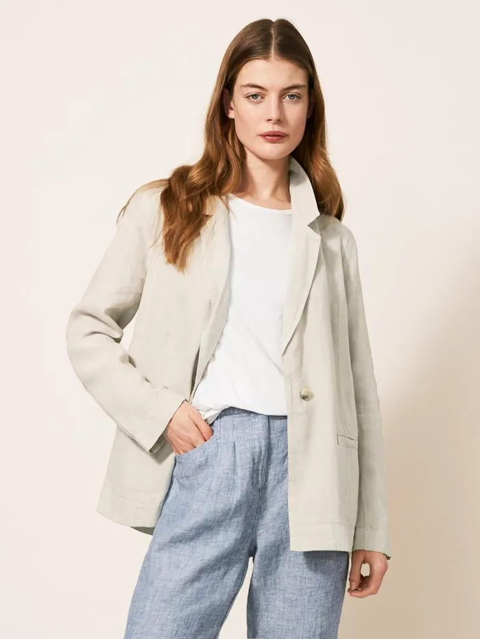 White Stuff COATS and JACKETS Scarlett Linen Blend Blazer Light Natural 8211 Women White Stuff COATS and JACKETS Scarlett Linen Blend Blazer Light Natural 8211 Women